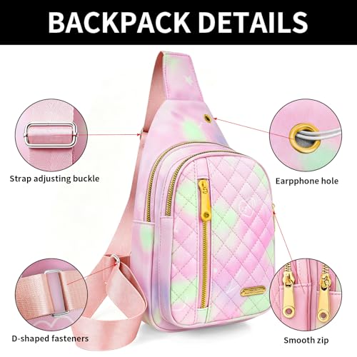 Small Sling Bag Casual Crossbody Sling Backpack (801s-pgreen)