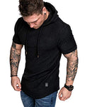 Mens Fashion Hoodies Sport Pullover Solid Color Shirt Workout Lightweight Tops Black (Medium / Black1)