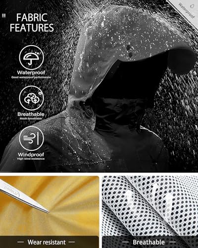 Rain Suit Waterproof Breathable Lightweight 2 (Small / Yellow)