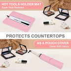 Oversize Silicone Heat Resistant Mat for Hair Tools (Pink)