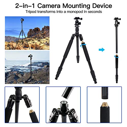 Traveler 7A 65.55'' Aluminum Camera Tripod (Aluminum Travel Tripod)