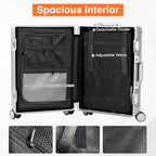 All Aluminum 24 Inch Luggage With Spinner Wheels (Silvery / 24)