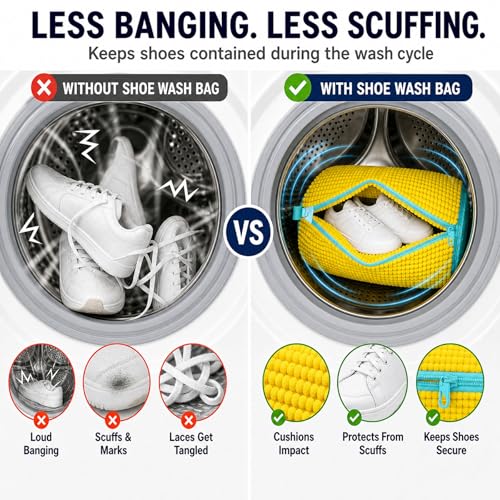 Shoe Washing Machine Bag (Yellow Shoe Washer Bag)