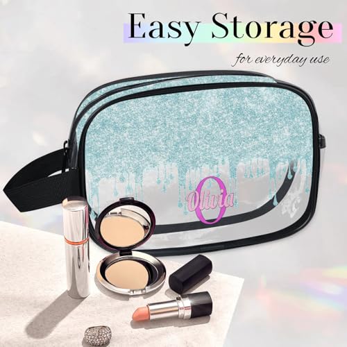 Custom Clear Makeup Toiletry Bag (Blue B)