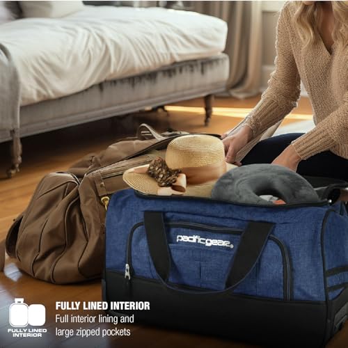 Duffel Bag with Rolling Wheels (Navy / 21 inch)