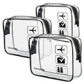 Clear Toiletry Bag TSA Approved Quart Size Travel Carry On (Black / 3 Pack)