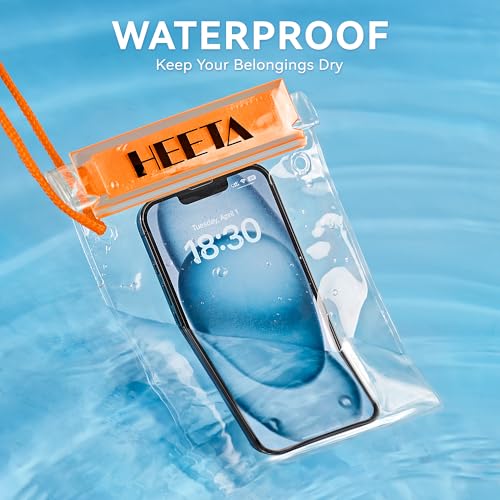 5 Pack Clear Waterproof Dry Bag Pouch (Orange)