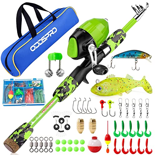 Kids Fishing Pole (Green / 4.92 ft)