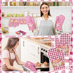 10 Pcs Fall Thanksgiving Pumpkin Kitchen Decor Set Pink (Light Pink / Cute Pumpkin)