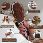 Hair Brush Detangler (Chocolate Checkered)