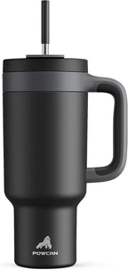 POWCAN 40 oz Tumbler with Handle, 2-in-1 Straw and Sip Lid, Dishwasher Safe by POWCAN