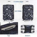 Travelkin Luggage Covers For Suitcase Tsa Approved Suitcase Cover Protector (World Marks-Grey / XL)