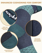 Thick Soft Cotton Compression Socks (Blue and Navy Blue / Large-X-Large)