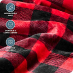 Fleece Blanket Microplush (King / 39 - Buffalo Plaid - Red/Black)