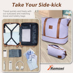 Expandable 22x14x9 Airline Approved 21" Carry On Luggage Set (Purple)