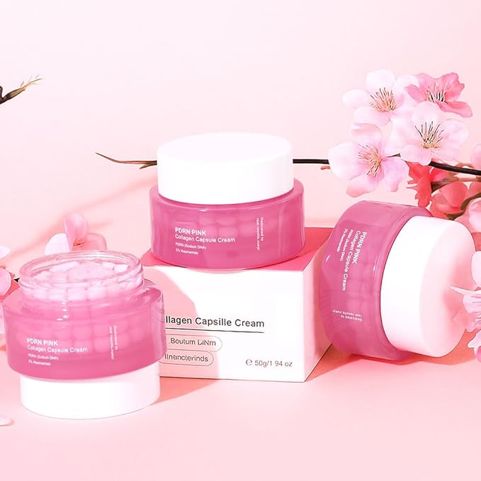 Pink Collagen Jelly Cream,PDRN(Sodium DNA)+ 5% Niacinamide,Gentle Moisturizer Hydrating Brightening Anti-Wrinkle Improve Fine Lines & Rough Texture For Face