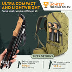 Premium Foldable Hiking Poles by USA Brand (Cork - Green / 100-120 cm for Height: 5'9" and smaller)