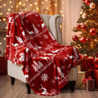 Christmas Fleece Throw Blanket (Reindeer/Trees / Throw(50" X 60"))