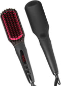 ion Hair Straightener Brush, Anti-Scald hot Hair Styling Tools & appliances Comb for Natural Thick Hair Women, Portable Electric Ceramic Heated Hair straightening Brush
