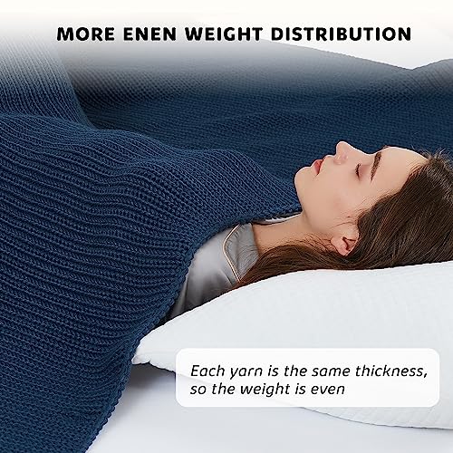 Knitted Weighted Blanket (29-denim Blue / 50" x 60" | 10lbs)