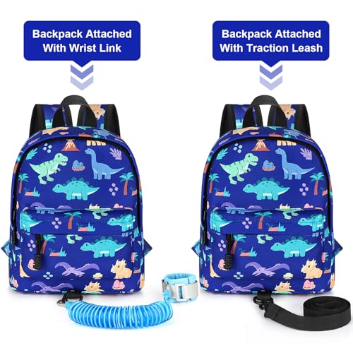 Toddler Backpack Leash (Blue/Volcanic Dino, Blue Link)