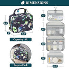 Hanging Toiletry Bag for Women (Floral Grey)