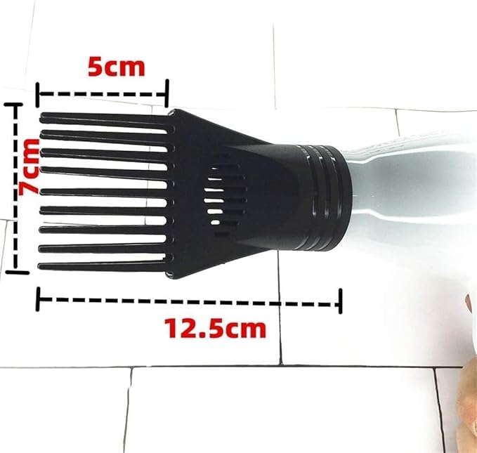 2 Pcs Black Hair Dryer Comb, Hair Styling Nozzle Tool for Straightening Detangling Fine Curly Natural Appliances, Plastic Nozzle Hairdryer Blow Comb Attachment
