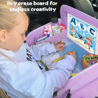 Kids Travel Tray for Car Seat (ColorfulRabbit Purple)