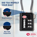 TSA Accepted Luggage Lock with 1.5" Long Cable Shackle (1.5" Shackle / Black)