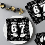 50Pcs I was 6 Now I'm 7 Napkins (6 7 Birthday)