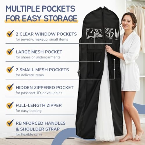Wedding Dress Garment Bag 72" (Black)