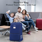 Stroller Bag Stroller Travel Bag for Airplane Compatible with UPPAbaby Vista V1 V2 V3 (Navy)