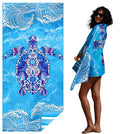 Microfiber Beach Towel (Turtle Waves / 32x71 inch)