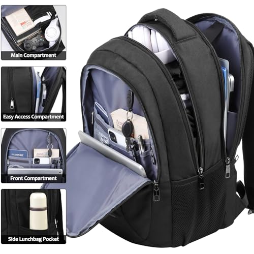Travel Laptop Backpack for Men and Women (Black / 17.3 Inch)