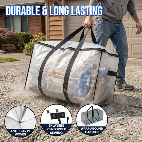 2 Pack Clear Extra Large Moving Bags (Clear / 2 Large)