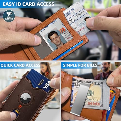 Airtag Wallet for Men (Burnt Umber007)