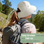 Ponytail Sun Hats for Women UPF 50+ Pure Beige (One Size / Pure Beige(ponytail Hole))