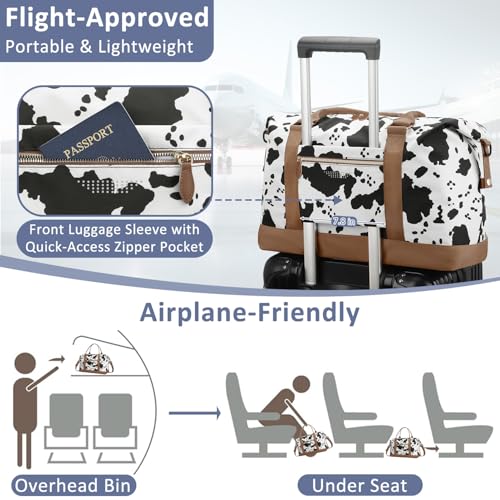 Women Travel Duffle Bags (Cow Print / X-Large)