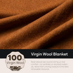 100% Wool Blanket (Dark Camel / Medium)