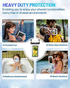 Waterproof Phone Pouch Up to 8.5" (Case-friendly [8.5-inch] / [(Clear)Black+Black] Large Waterproof Phone Pouch)