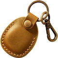 Genuine Leather Airtag Holder Compatible with Apple AirTag Keychain 2nd & 1st Gen (Light Brown)