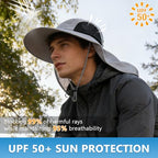 Sun Hat for Men Women with Neck Flap (6 3/4-6 7/8 / 1pack-light Gray)