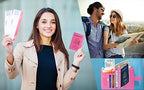 Airtag Passport Holder Cover Wallet RFID Blocking (118#Black / Passport Covers)