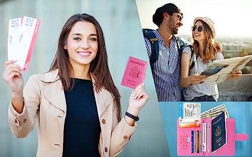 Airtag Passport Holder Cover Wallet RFID Blocking (118#Black / Passport Covers)