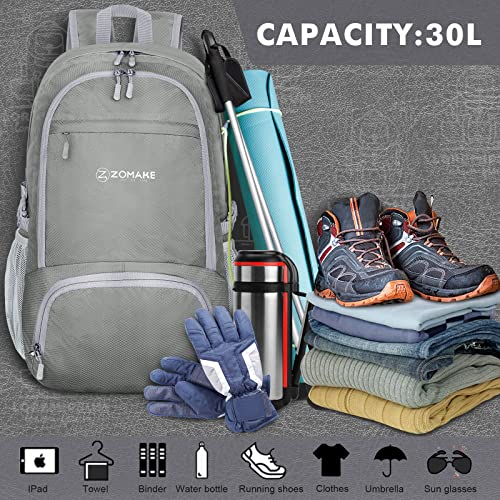 Lightweight Packable Backpack 30L (30L / Sliver Grey)