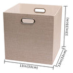 Storage Cube Basket Bins (13×13×13/4pcs / Beige)