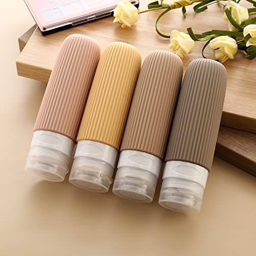 Travel Bottles for Toiletries (3 Ounces / Apricot)