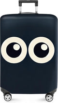 ANNA QUEEN Navy Blue Cartoon Eyes Luggage Cover, Funny Suitcase Protector by ANNAQUEEN