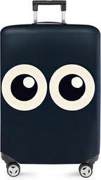 ANNA QUEEN Navy Blue Cartoon Eyes Luggage Cover, Funny Suitcase Protector by ANNAQUEEN