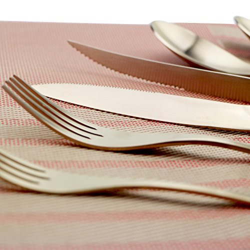 24 Piece Flatware Set (4 / Rose Gold)